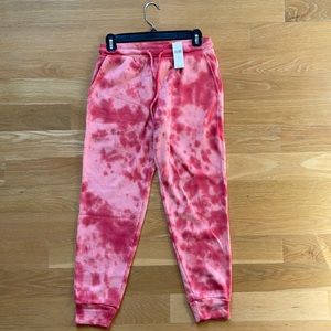 Anthropologie Pink Tie Dye Joggers NWT loungewear